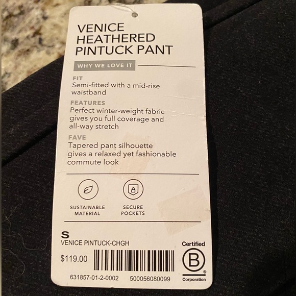 NWT Athleta Heathered Pintuck Pant SZ S - Picture 7 of 7
